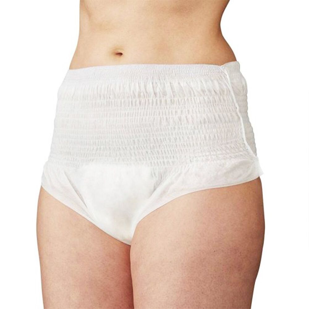 Ladies Cotton and Lace Detail Incontinence Knickers with Built in