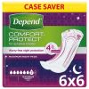 Depend Maximum Night Pads - Case - 6 Packs of 6 
