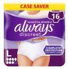 Always Discreet Underwear Plus - Large - Case - 2 Packs of 8 