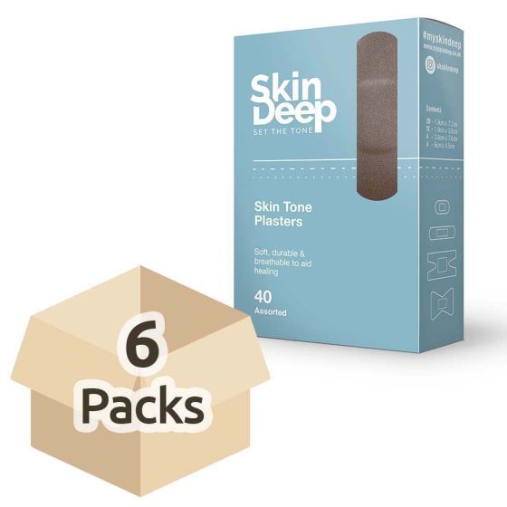 Skin Deep Dark Skin Tone Plasters - Case - 6 Packs of 40 