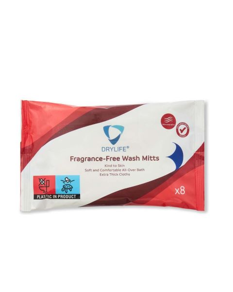 Drylife Fragrance-Free Wash Mitts - Pack of 8 