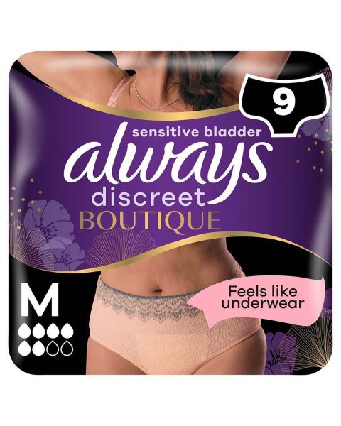 Always Discreet Boutique Pants Plus - Peach - Medium - Pack of 9 