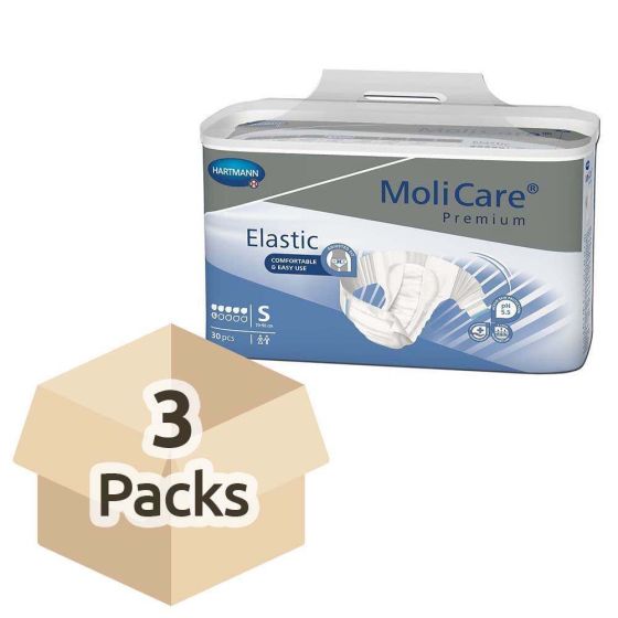 MoliCare Premium Elastic 6 Drops - Small - Case - 3 Packs of 30 