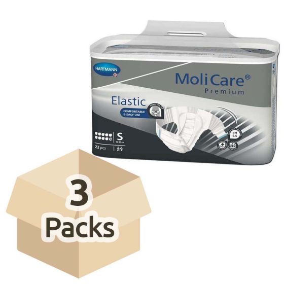 MoliCare Premium Elastic 10 Drops - Small - Case - 3 Packs of 22 