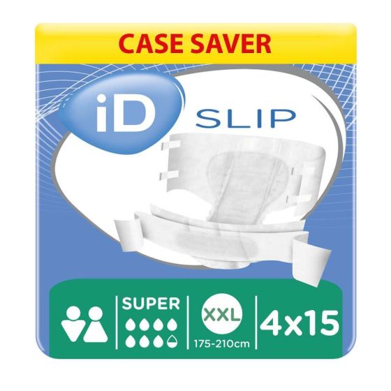iD Slip Super - XX-Large (Cotton Feel) - Case - 4 Packs of 15 