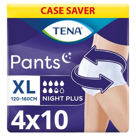 TENA Pants Plus - Night - Extra Large - Case - 4 Packs of 10 