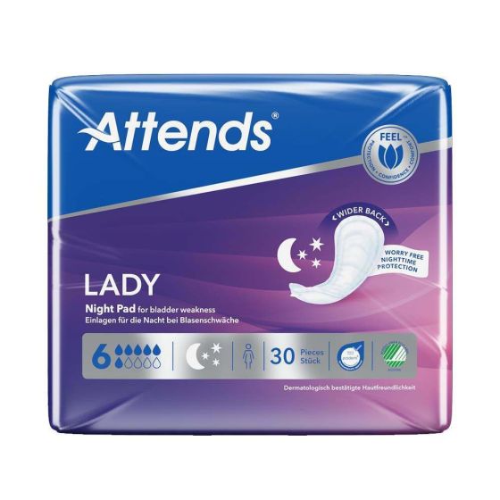 Attends Lady Night Pads - Pack of 30 