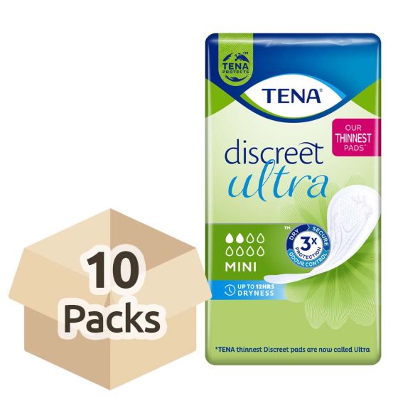 TENA Discreet Ultra Mini - Case - 10 Packs of 20 