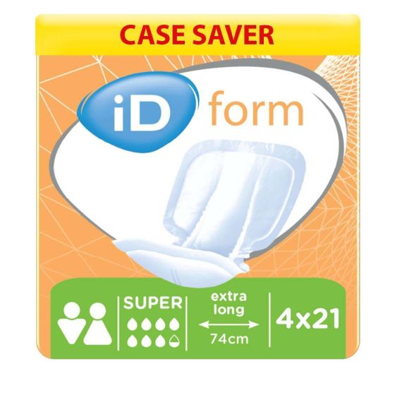 iD Form Super - Extra Long (Cotton Feel) - Case - 4 Packs of 21 