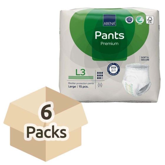 Abena Pants Premium L3 - Large - Case - 6 Packs of 15 
