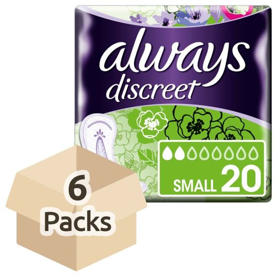 Always Discreet Pads Small - Case - 6 Packs of 20 