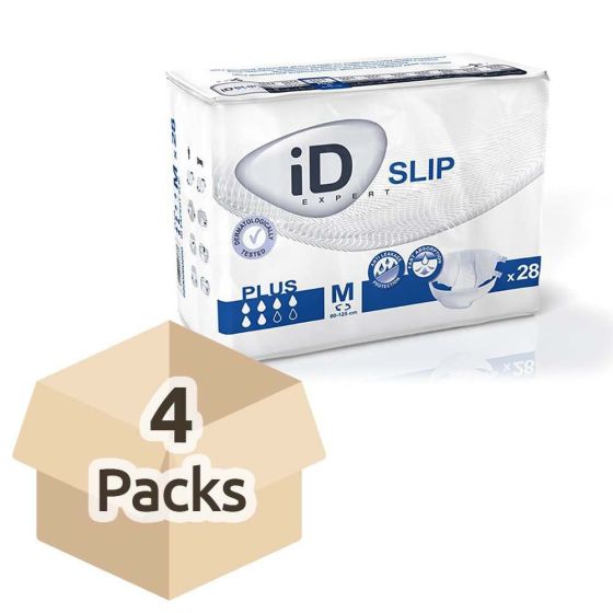 iD Expert Slip Plus - Medium (Breathable Sides) - Case - 4 Packs of 28 