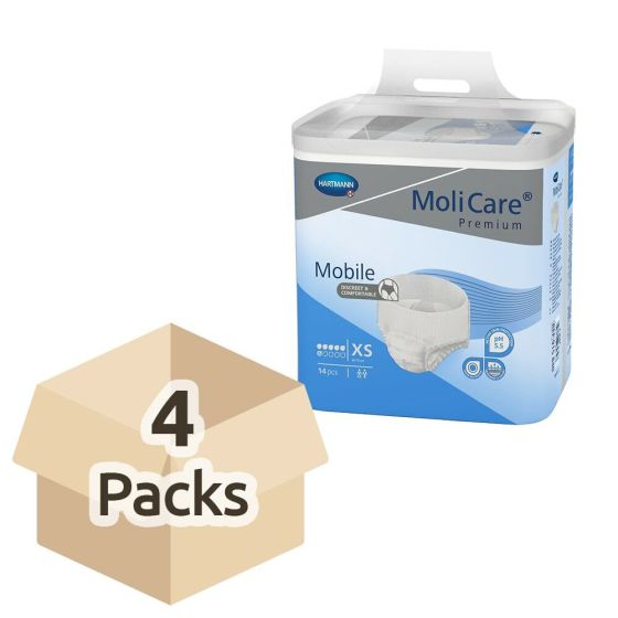MoliCare Premium Mobile 6 - Extra Small - Case - 4 Packs of 14 
