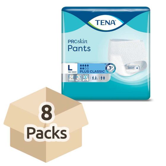 TENA Pants Plus Classic - Large - Case - 8 Packs of 10 