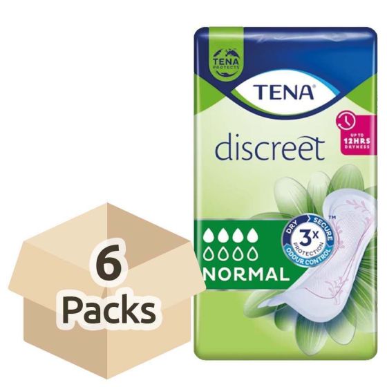 TENA Discreet Normal - Case - 6 Packs of 12 