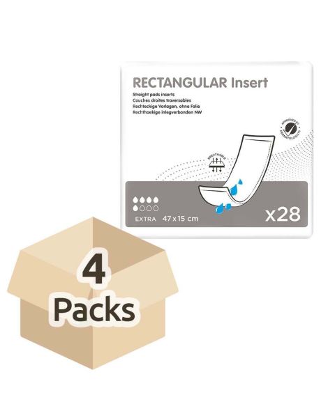 Ontex Rectangular Insert Pad - Extra - Case - 4 Packs of 28 