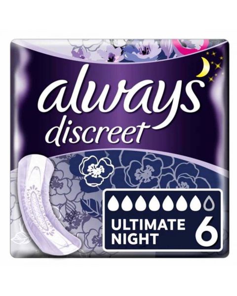 Always Discreet Pads Ultimate Night - Pack of 6 