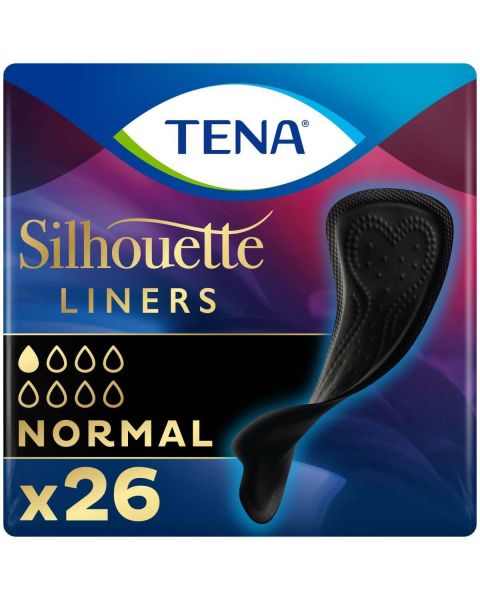 TENA Silhouette Liners - Noir - Normal - Pack of 26 