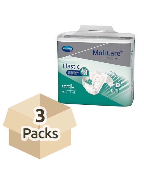 MoliCare Premium Elastic 5 Drops - Large - Case - 3 Packs of 30 