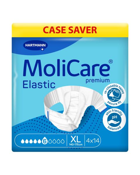 MoliCare Premium Elastic 6 Drops - Extra Large - Case - 4 Packs of 14 