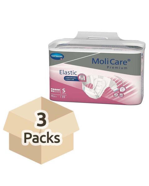MoliCare Premium Elastic 7 Drops - Small - Case - 3 Packs of 30 