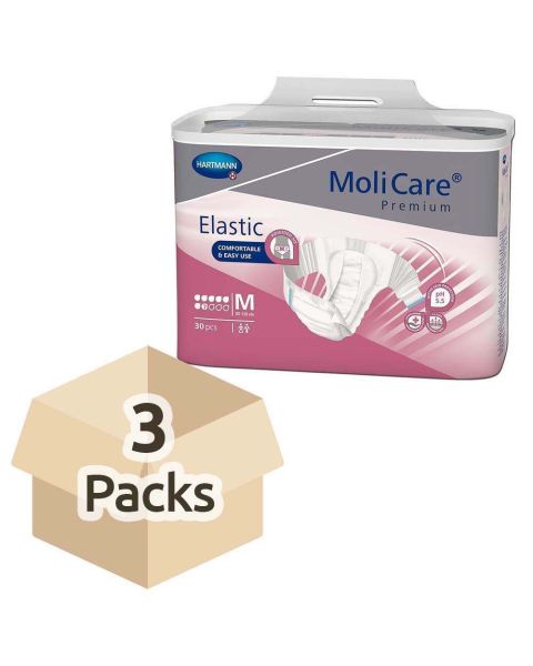 MoliCare Premium Elastic 7 Drops - Medium - Case - 3 Packs of 30 
