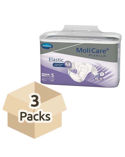MoliCare Premium Elastic 8 Drops - Small - Case - 3 Packs of 26 
