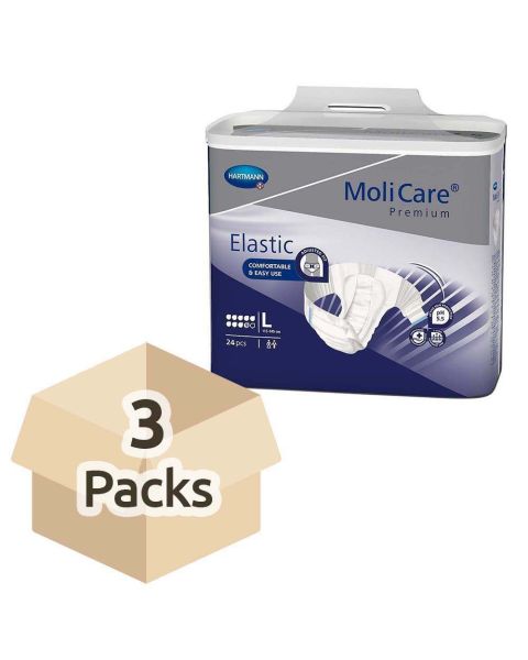 MoliCare Premium Elastic 9 Drops - Large - Case - 3 Packs of 24 