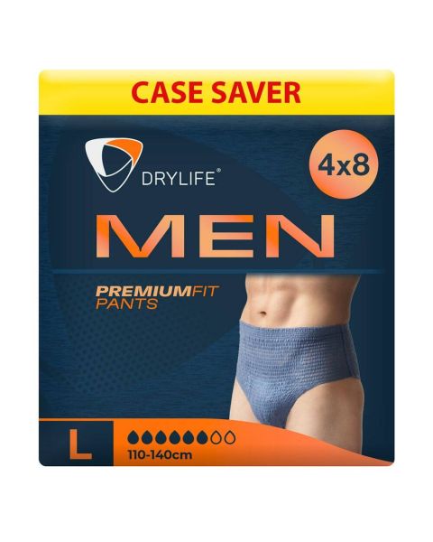 Drylife Men Premium Fit Pants - Blue - Large - Case - 4 Packs of 8 