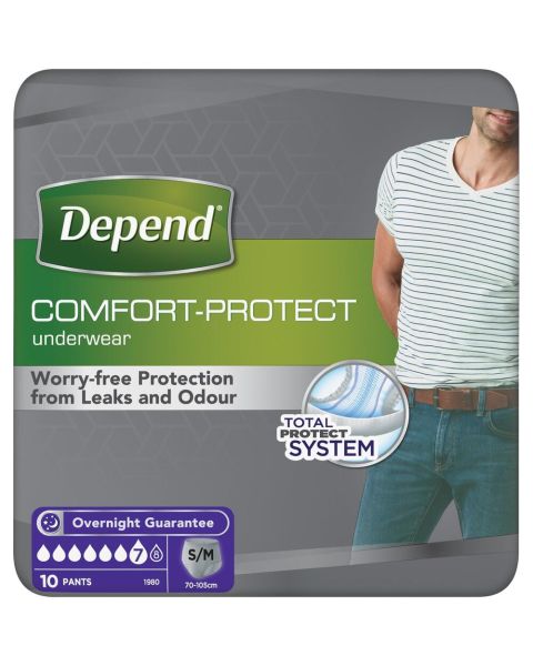 Depend Comfort Protect for Men - Small/Medium - Pack of 10 