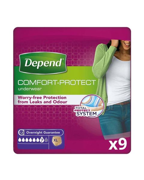 Depend Comfort Protect for Women - Extra Large - Pack of 9 