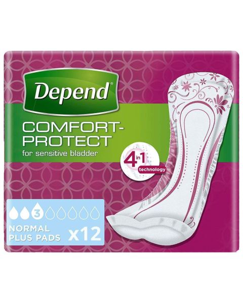 Depend Pads for Women - Normal Plus - Pack of 12 