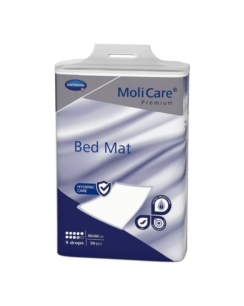 MoliCare Premium Bed Mat (9 Drops) - 60cm x 60cm - 3 Packs of 30 