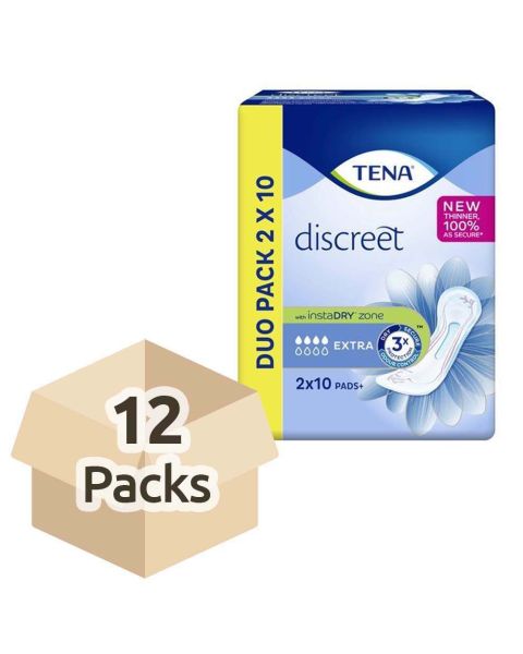 TENA Discreet Extra - Case - 12 Packs of 20 