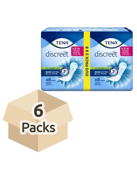 TENA Discreet Extra Plus - Case - 6 Packs of 16 