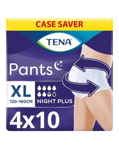 TENA Pants Plus - Night - Extra Large - Case - 4 Packs of 10 