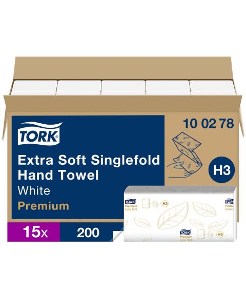 Tork Extra Soft Singlefold Hand Towel Premium 2Ply - 3000 Towels 