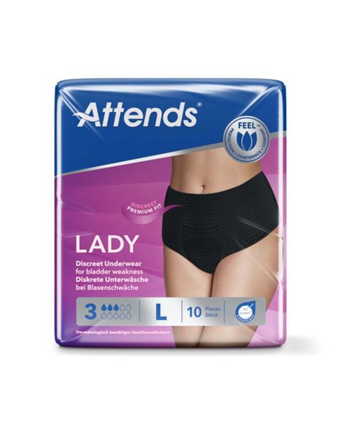 Attends Lady Discreet Underwear - Large - Pack of 10 