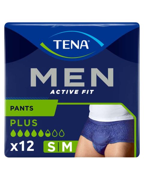 TENA Men Active Fit Pants - Plus - Small/Medium - Pack of 12 