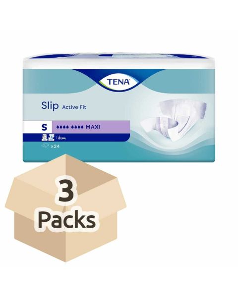 TENA Slip Active Fit Maxi (PE Backed) - Small - Case - 3 Packs of 24 