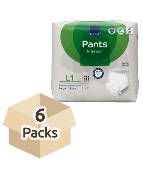 Abena Pants Premium L1 - Large - Case - 6 Packs of 15 