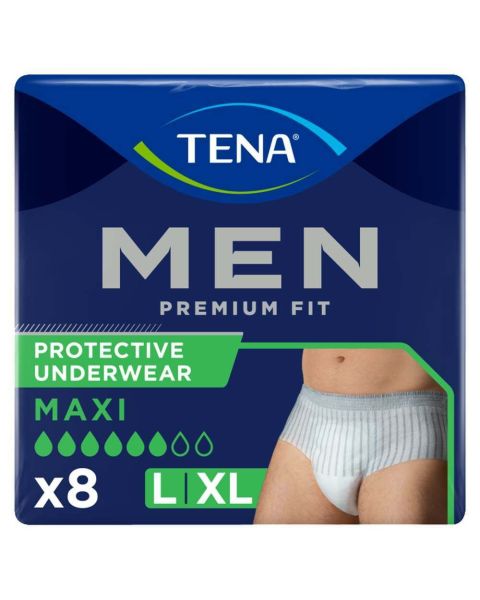 TENA Men Premium Fit Maxi Pants - Large/Extra Large - Pack of 8 