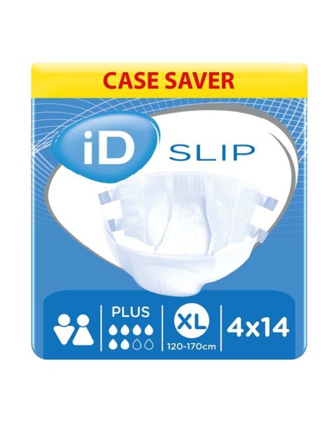 iD Slip Plus - Extra Large (Cotton Feel) - Case - 4 Packs of 14 