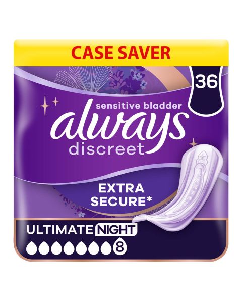 Always Discreet Pads Ultimate Night - Case - 6 Packs of 6 
