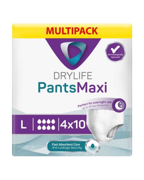 Drylife Pants Maxi - Multipack - Large - 4 Packs of 10 