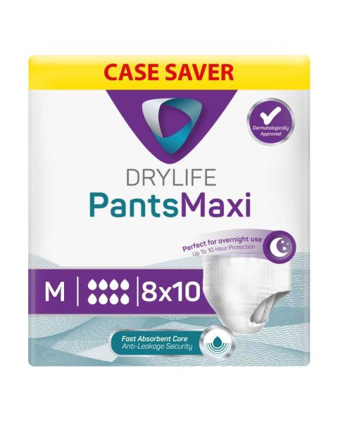Drylife Pants Maxi - Medium - Case - 8 Packs of 10 