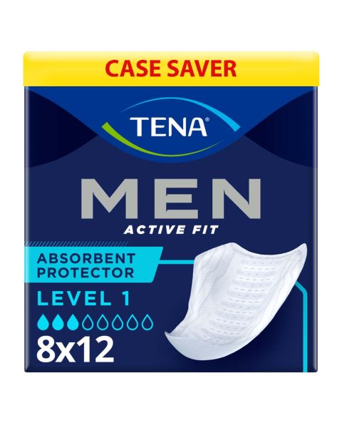 TENA Men Active Fit Absorbent Protector - Level 1 - Case - 8 Packs of 12 