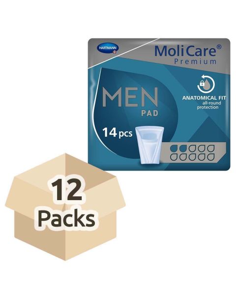 MoliCare Premium For Men - Pouch Pad - Case - 12 Packs of 14 