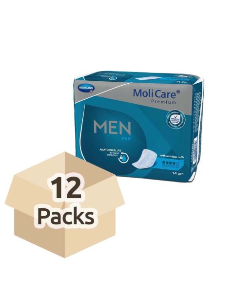 MoliCare Premium MEN Pad - 4 Drops - Case - 12 Packs of 14 