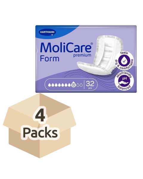 MoliCare Premium Form 8D - Case - 4 Packs of 32 